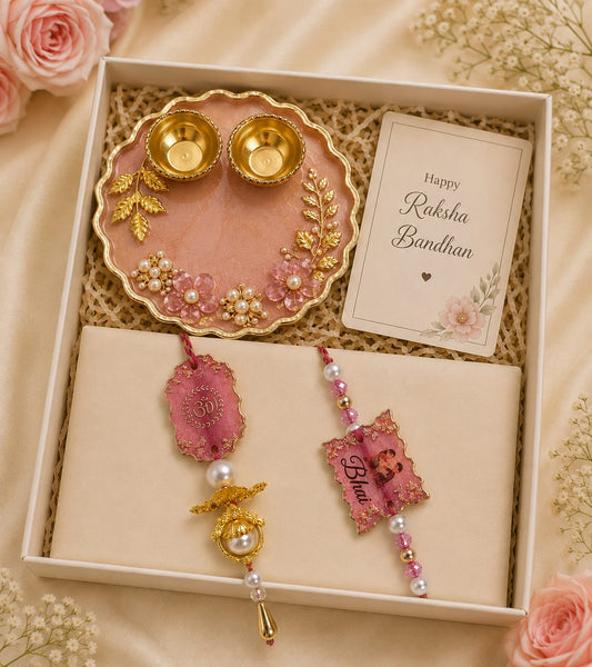 Rakhi with Pooja Thali Gift Hamper